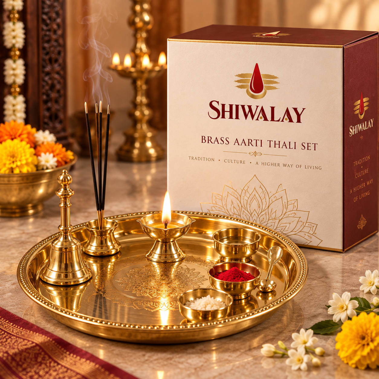 Brass Aarti Thali Set