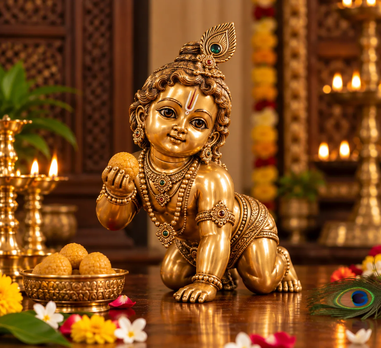 Brass Laddu Gopal, another view