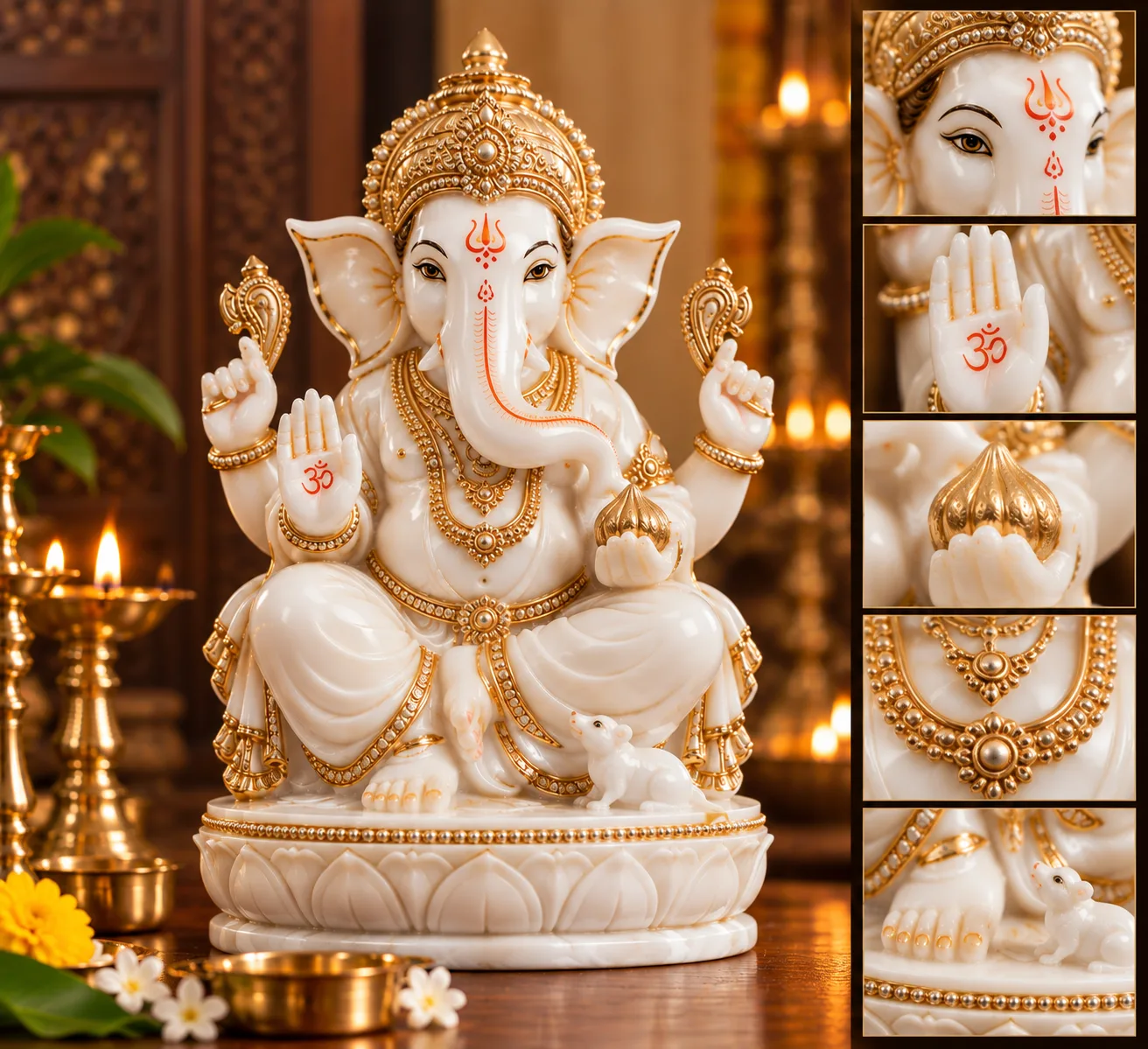 Jaipur Marble Ganesha, another view